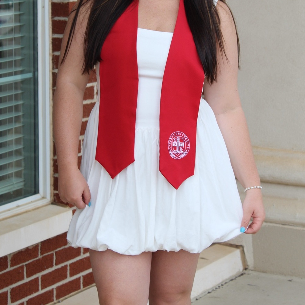 white graduation dress